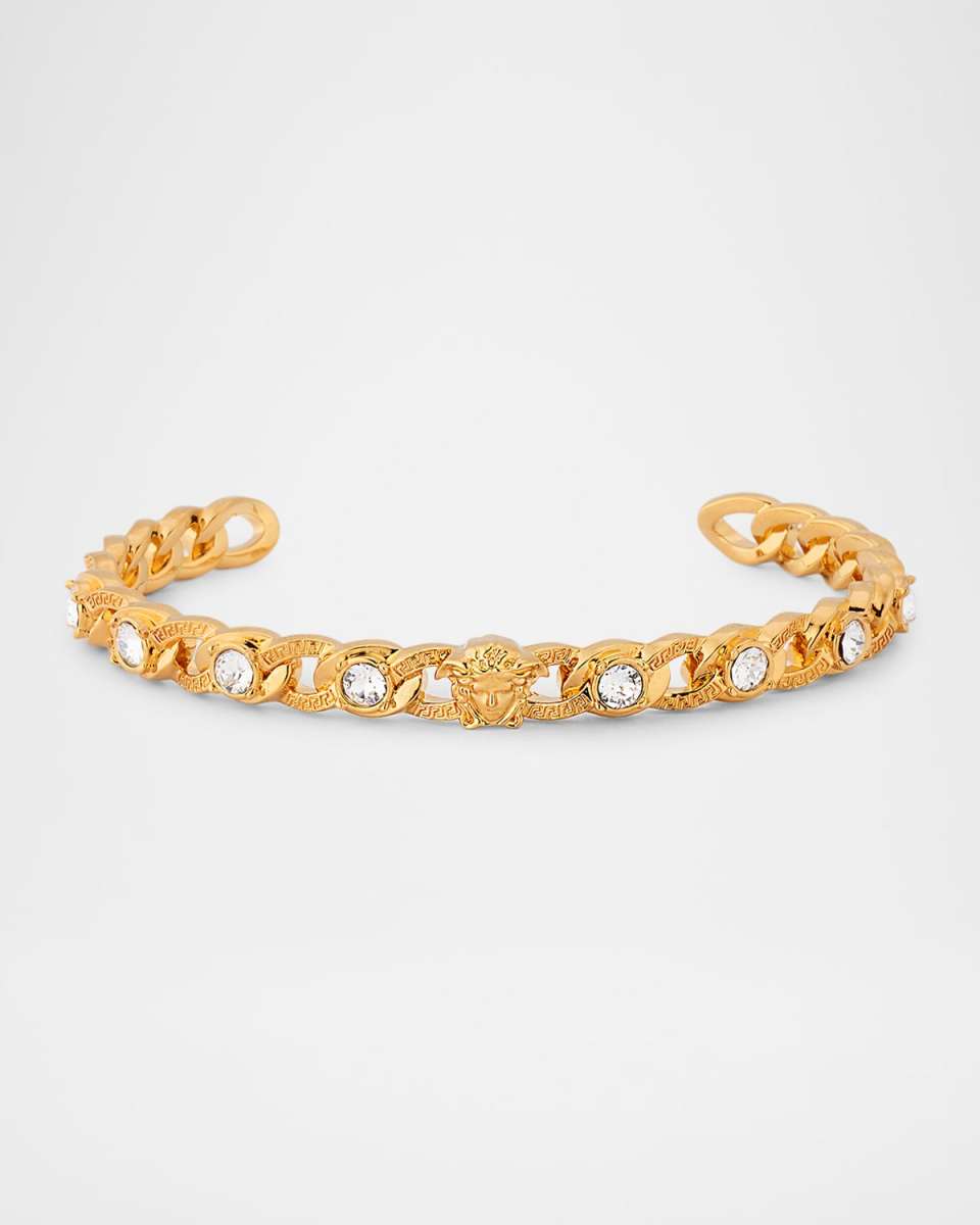 Medusa Greca Chain Cuff Bracelet